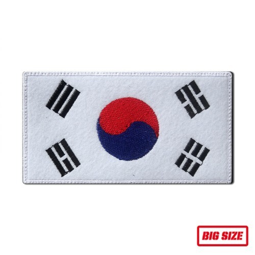 슈퍼빅태극기(140x75)_Super BIg Korea Flag_화이트_자수패치_/No.1514